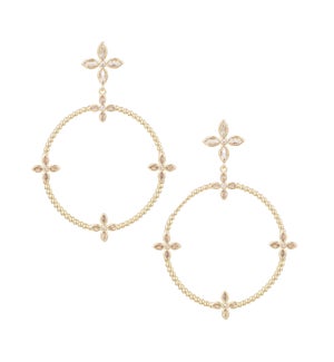 Radiant Beaded Statement Earrings - CZ and Gold