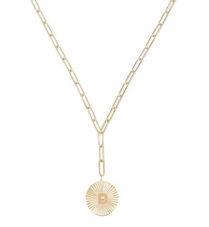 Shes Spicy Lariat Initial Necklace D - Gold