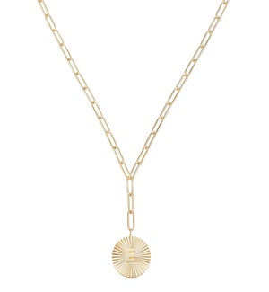 Shes Spicy Lariat Initial Necklace E - Gold