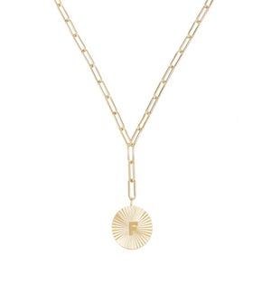 Shes Spicy Lariat Initial Necklace F - Gold