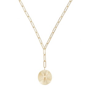 Shes Spicy Lariat Initial Necklace H - Gold