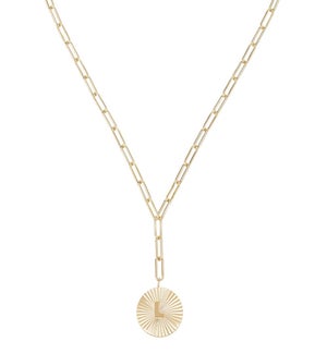 Shes Spicy Lariat Initial Necklace L - Gold