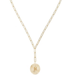 Shes Spicy Lariat Initial Necklace N - Gold