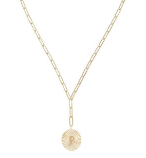 Shes Spicy Lariat Initial Necklace P - Gold