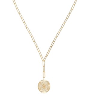 Shes Spicy Lariat Initial Necklace Q - Gold