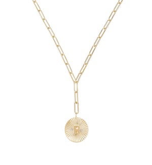 Shes Spicy Lariat Initial Necklace R - Gold