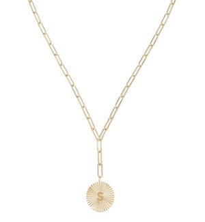 Shes Spicy Lariat Initial Necklace S - Gold