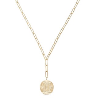 Shes Spicy Lariat Initial Necklace U - Gold
