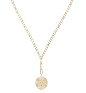 Shes Spicy Lariat Initial Necklace Y - Gold