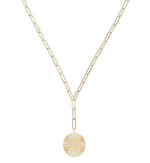 Shes Spicy Lariat Initial Necklace Z - Gold