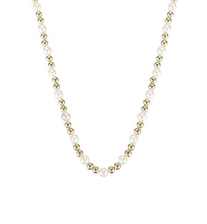 Adorned Pearl Mini Beaded Necklace - Gold