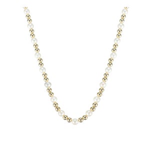Adorned Pearl Mini Beaded Necklace - Gold