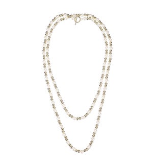 Adorned Pearl Beaded Necklace - Gold