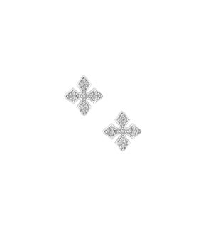 Shine Bright Cross Stud Earrings - Silver