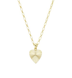 Adorned Heart Charm Necklace - Gold