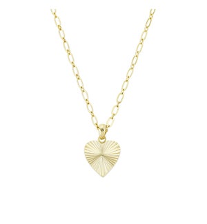 Adorned Heart Charm Necklace - Gold