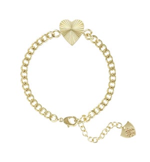 Adorned Heart Chain Bracelet - Gold