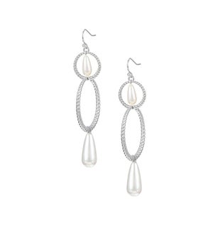 Sea Breeze 3in1 Pearl Earrings - Silver