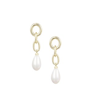 Allure Pearl Drop Earrings - Pearl and Gold