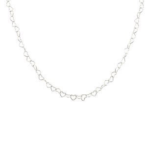Adorned Heart Layering Necklace - Silver
