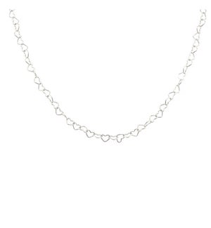 Adorned Heart Layering Necklace - Silver