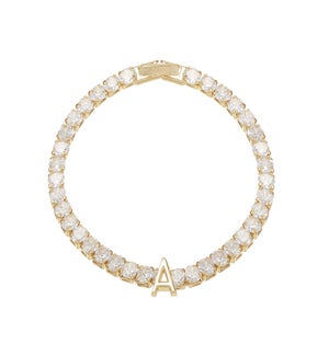Enchanted Tennis Initial Bracelet A - Gold