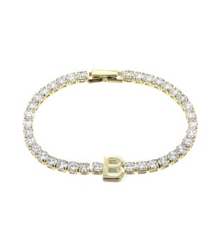 Enchanted Tennis Initial Bracelet B - Gold