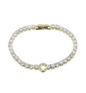 Enchanted Tennis Initial Bracelet C - Gold