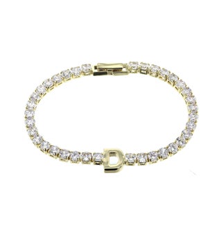 Enchanted Tennis Initial Bracelet D - Gold