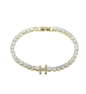 Enchanted Tennis Initial Bracelet H - Gold