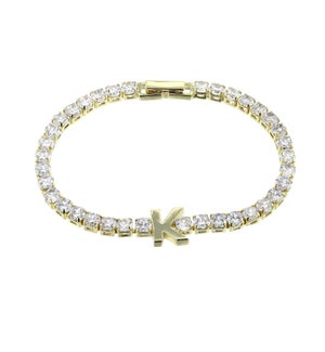 Enchanted Tennis Initial Bracelet K - Gold