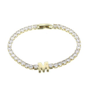 Enchanted Tennis Initial Bracelet M - Gold