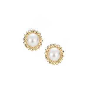 Allure Stud Earrings - Ivory Pearl and Gold