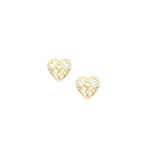 Believer Heart Stud Earrings - Gold