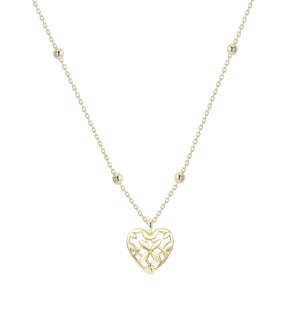 Believer Heart Drop Necklace - Gold