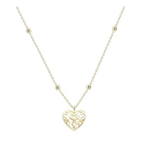 Believer Heart Drop Necklace - Gold