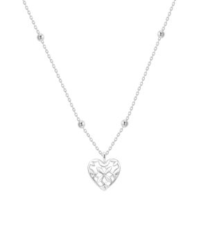 Believer Heart Drop Necklace - Silver