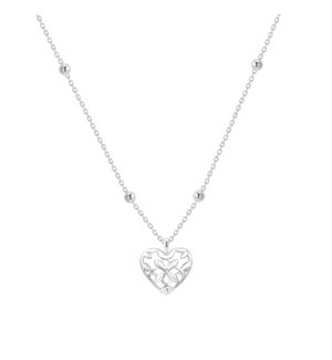 Believer Heart Drop Necklace - Silver