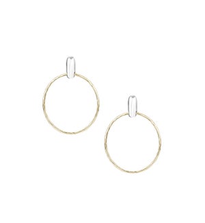 Horizon Circle Statement Earrings - Gold and Silver