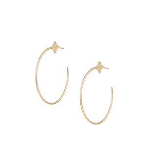 Heritage Cross Hoop Earrings - Gold