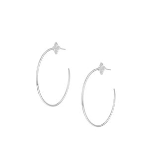 Heritage Cross Hoop Earrings - Silver
