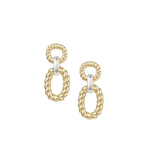 Heirloom Link Earrings - Gold and Silver