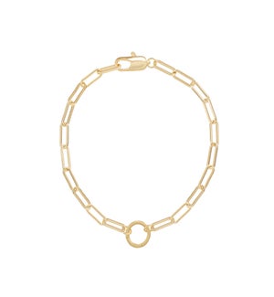 Heritage Paperclip Charm Bracelet - Gold (6.5 inch)