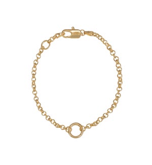 Heritage Rolo Charm Bracelet - Gold (6.5 inch)