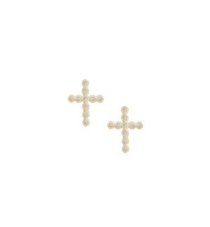 Legacy Cross Stud Earrings - Gold