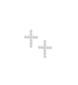 Legacy Cross Stud Earrings -Silver