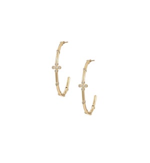 Legacy Cross Hoop Earrings - Gold