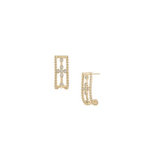 Legacy Cross Mini Drop Earrings - Gold