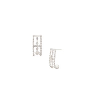 Legacy Cross Mini Drop Earrings - Silver