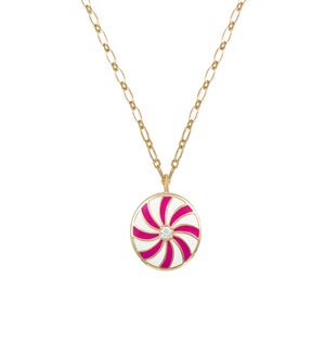 Candy Cane Necklace - Gold and Pink